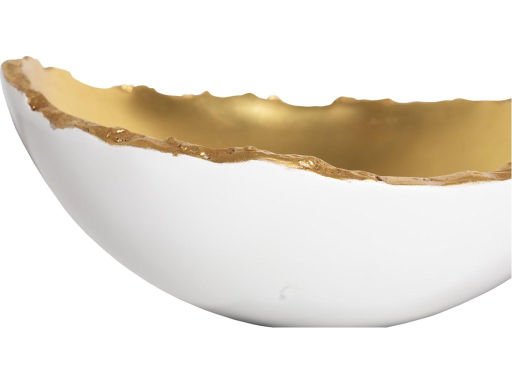 Broken Egg Bowl, White and Gold Leaf - image 2