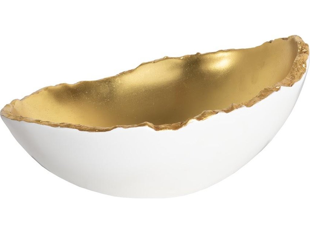 Broken Egg Bowl, White and Gold Leaf - main image