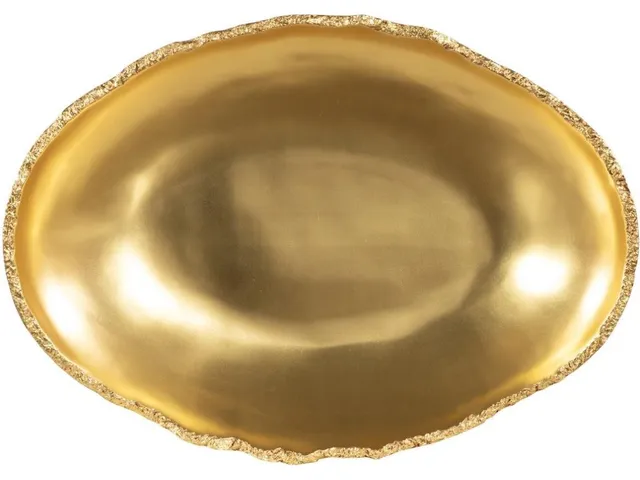 Broken Egg Bowl, White and Gold Leaf, Extra Large - Alternative View
