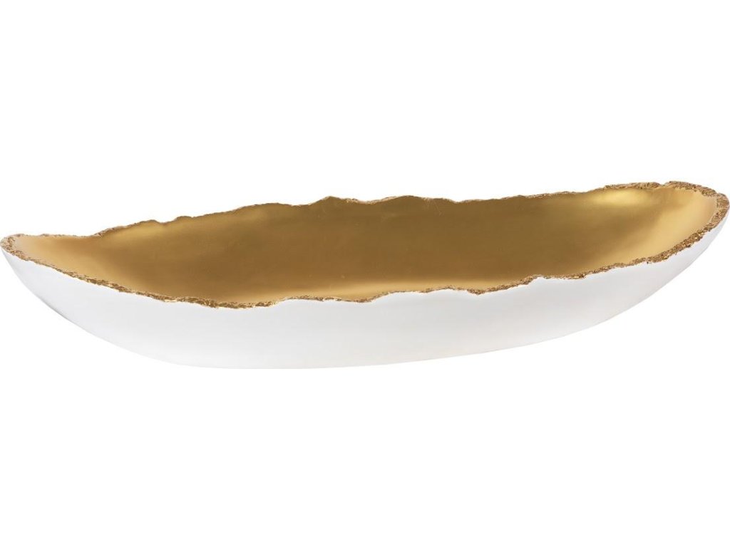 Broken Egg Bowl, White and Gold Leaf, Extra Large - main image