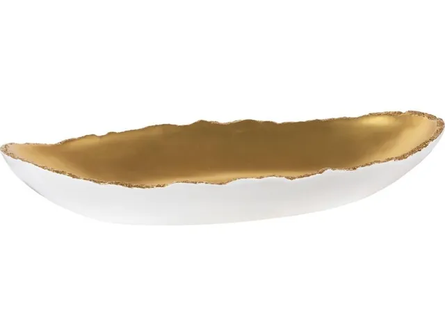 Broken Egg Bowl, White and Gold Leaf, Extra Large