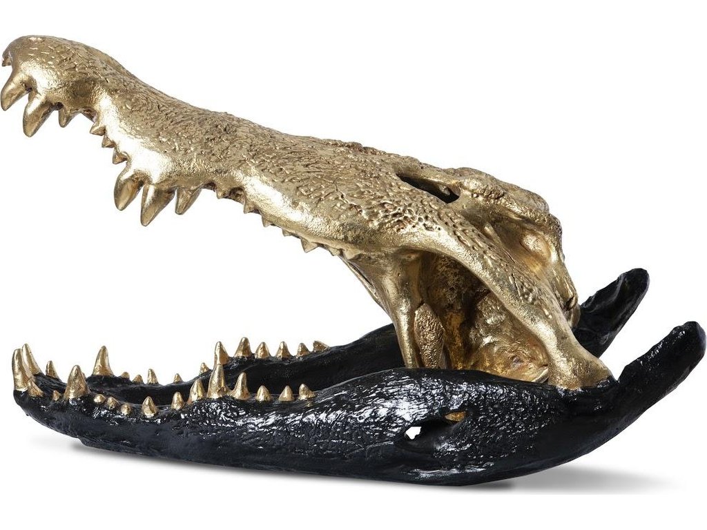 Crocodile Skull, Black/Gold Leaf - image 1