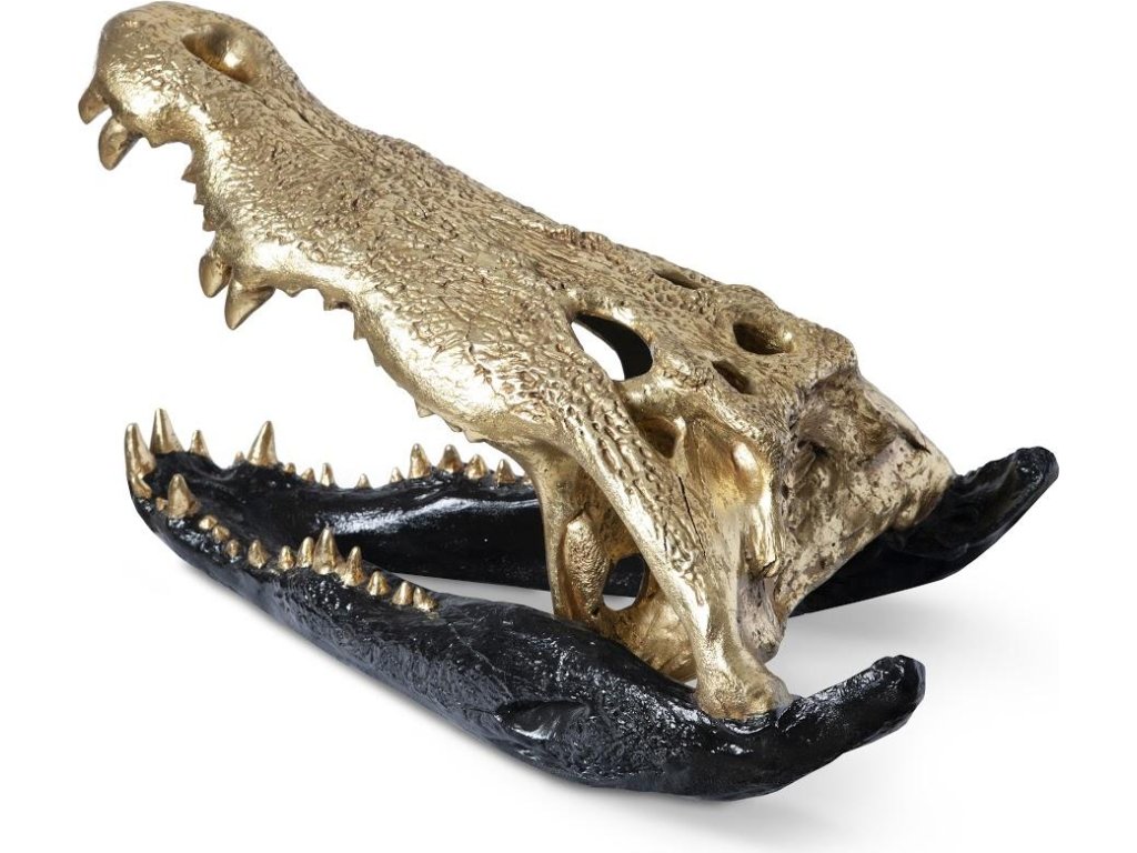Crocodile Skull, Black/Gold Leaf - image 2