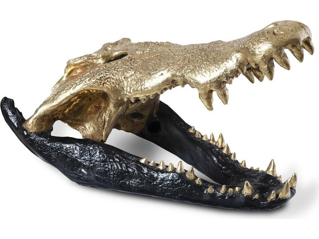 Crocodile Skull, Black/Gold Leaf - main image