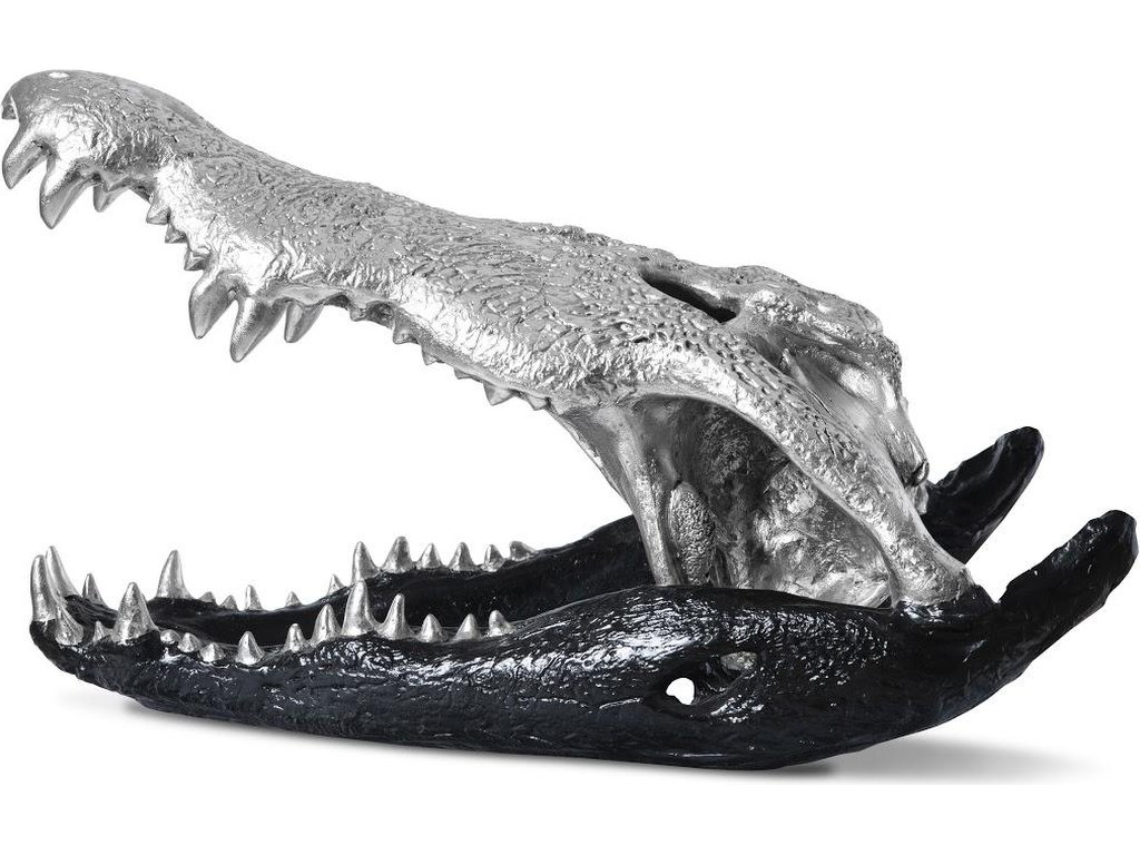 Crocodile Skull, Black/Silver Leaf - image 1