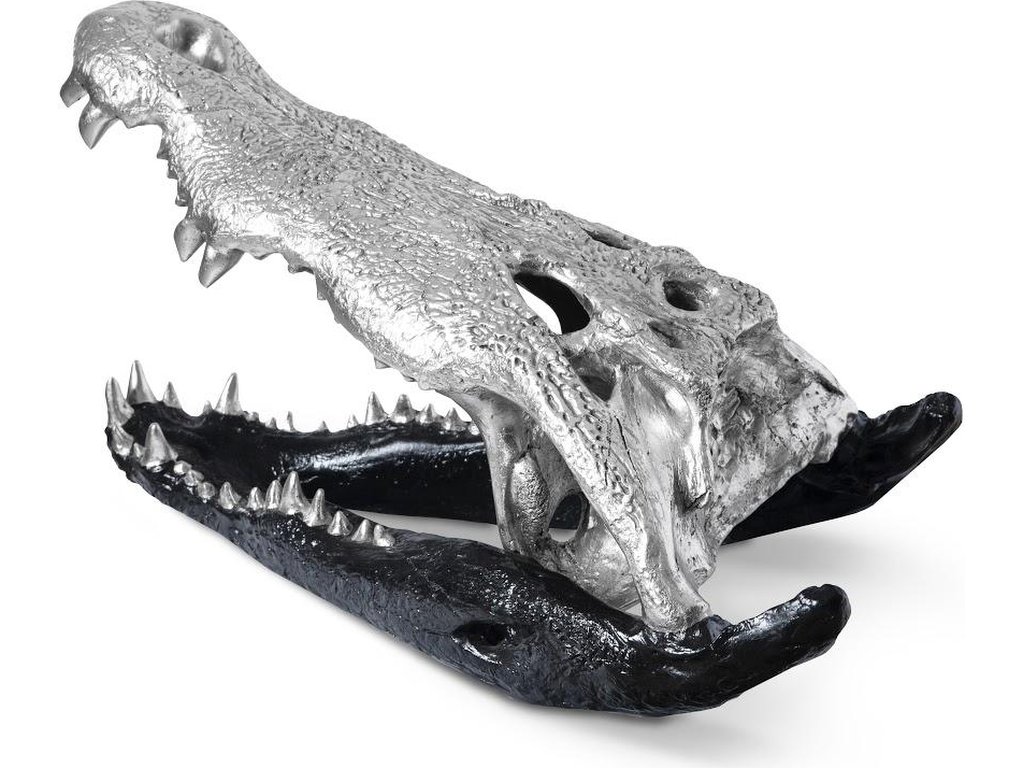 Crocodile Skull, Black/Silver Leaf - image 2