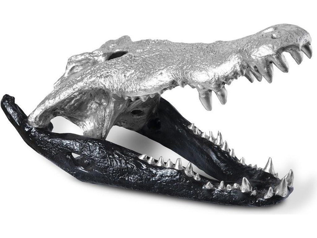 Crocodile Skull, Black/Silver Leaf - main image