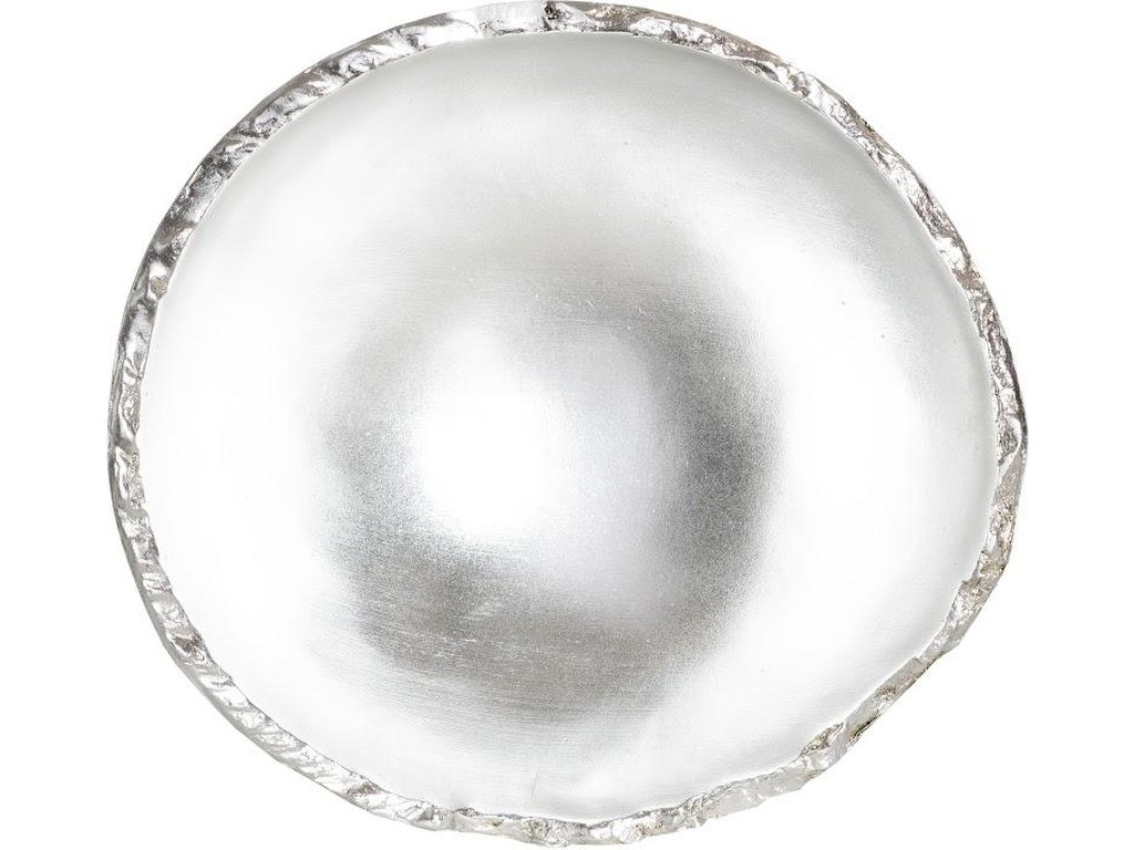Broken Egg Bowl, White and Silver Leaf - image 1