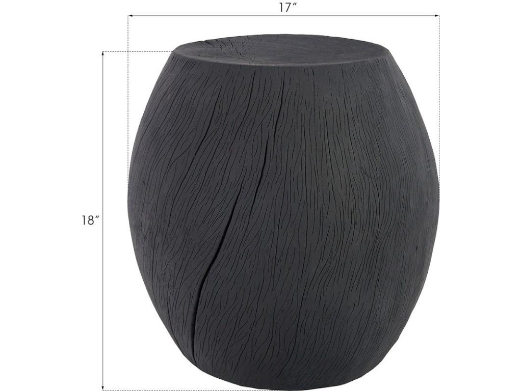 Drum Stool, Resin, Charred - image 2