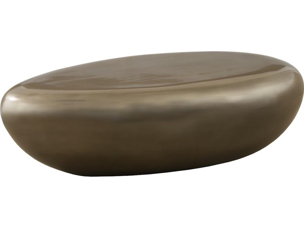 River Stone Coffee Table, Polished Bronze, Large - main image