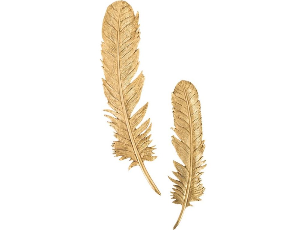 Feathers Wall Art, Small, Gold Leaf, Set of 2 - main image