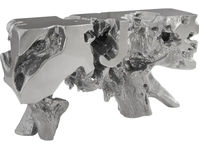Freeform Console Table, Liquid Silver
