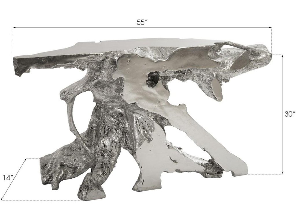 Sable Cast Root Console Table, Silver Leaf - image 6