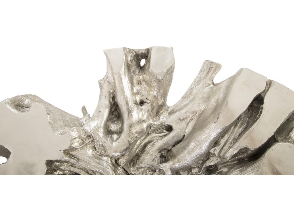 Abyss Cast Root Coffee Table With Glass, Silver Leaf - image 6