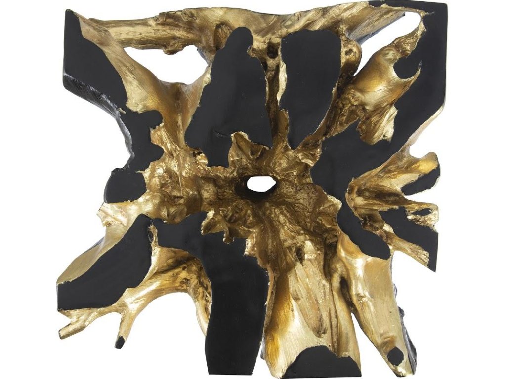 Noir Cast Root Coffee Table, Black, Gold Leaf - image 1