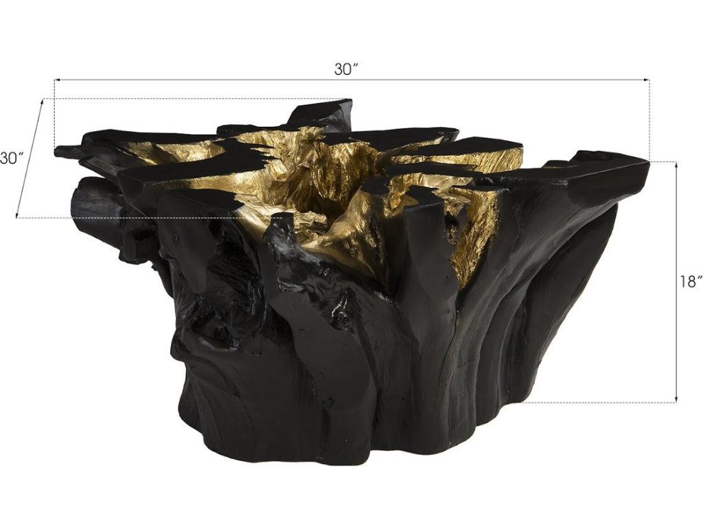 Noir Cast Root Coffee Table, Black, Gold Leaf - image 2