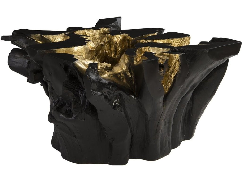 Noir Cast Root Coffee Table, Black, Gold Leaf - main image