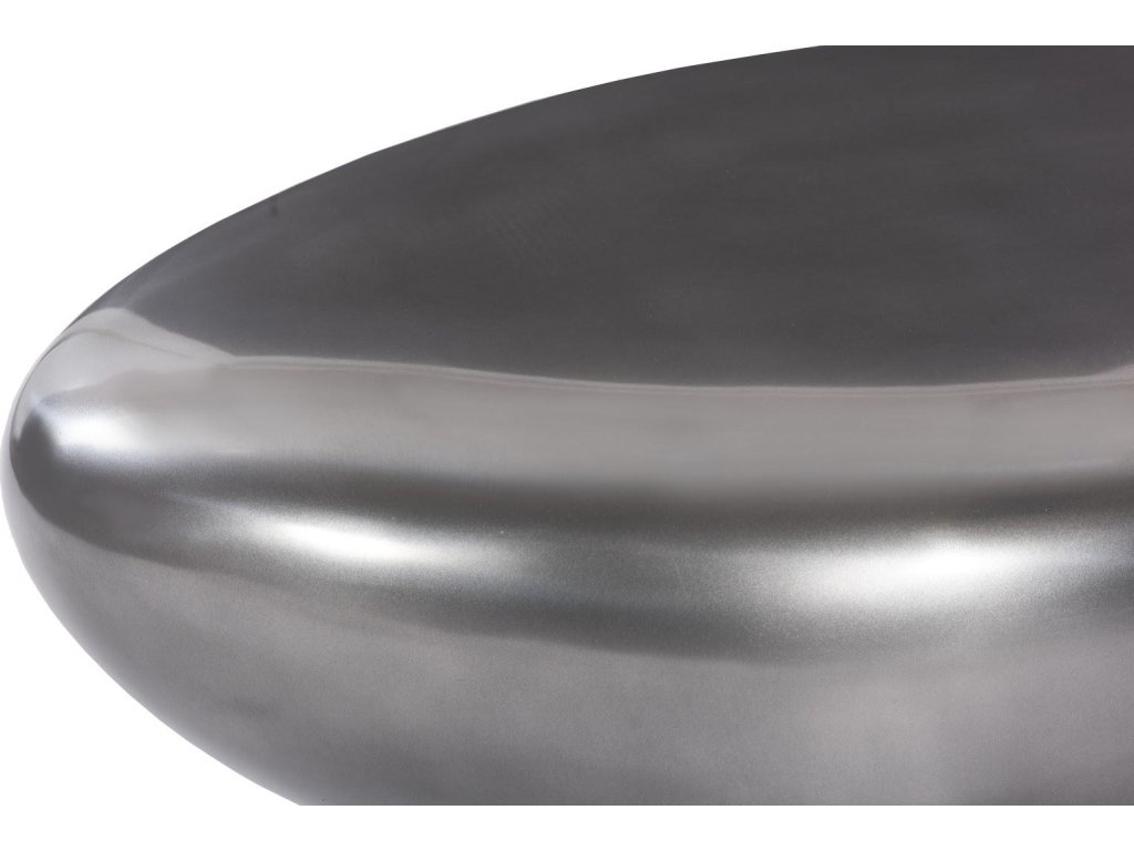 River Stone Coffee Table, Polished Aluminum, Small - image 2