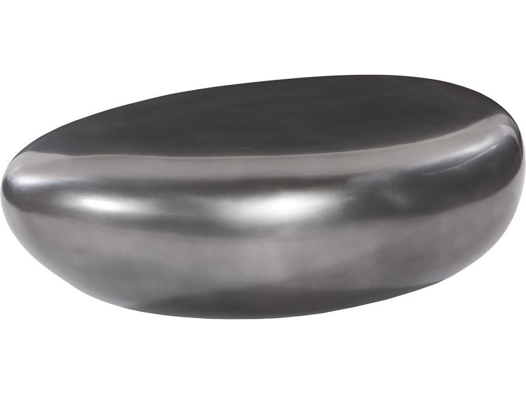 River Stone Coffee Table, Polished Aluminum, Small - main image