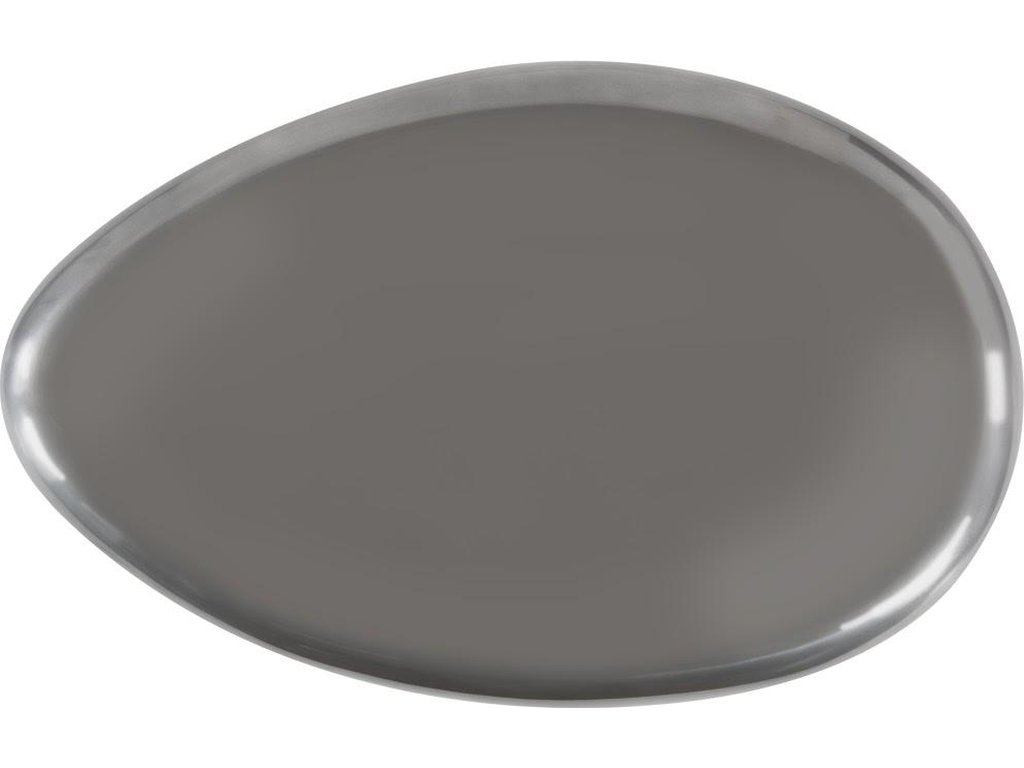 River Stone Coffee Table, Polished Aluminum, Large - image 1