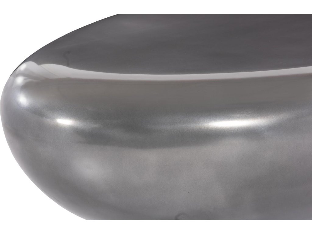 River Stone Coffee Table, Polished Aluminum, Large - image 2