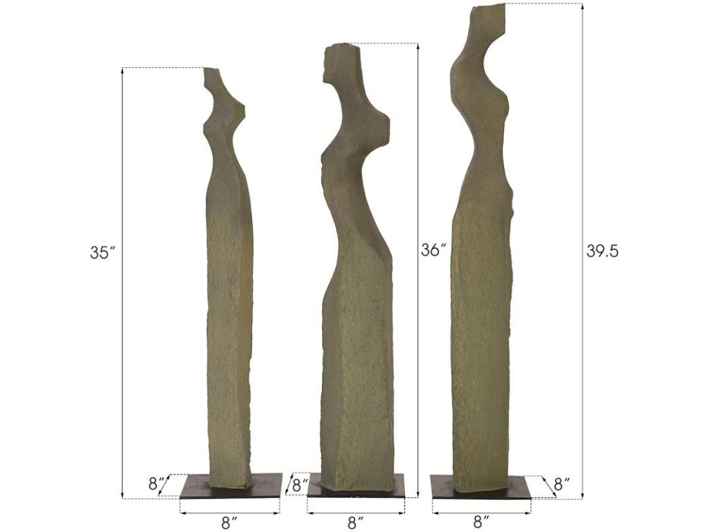 Cast Women Sculptures, Set of 3 - image 5