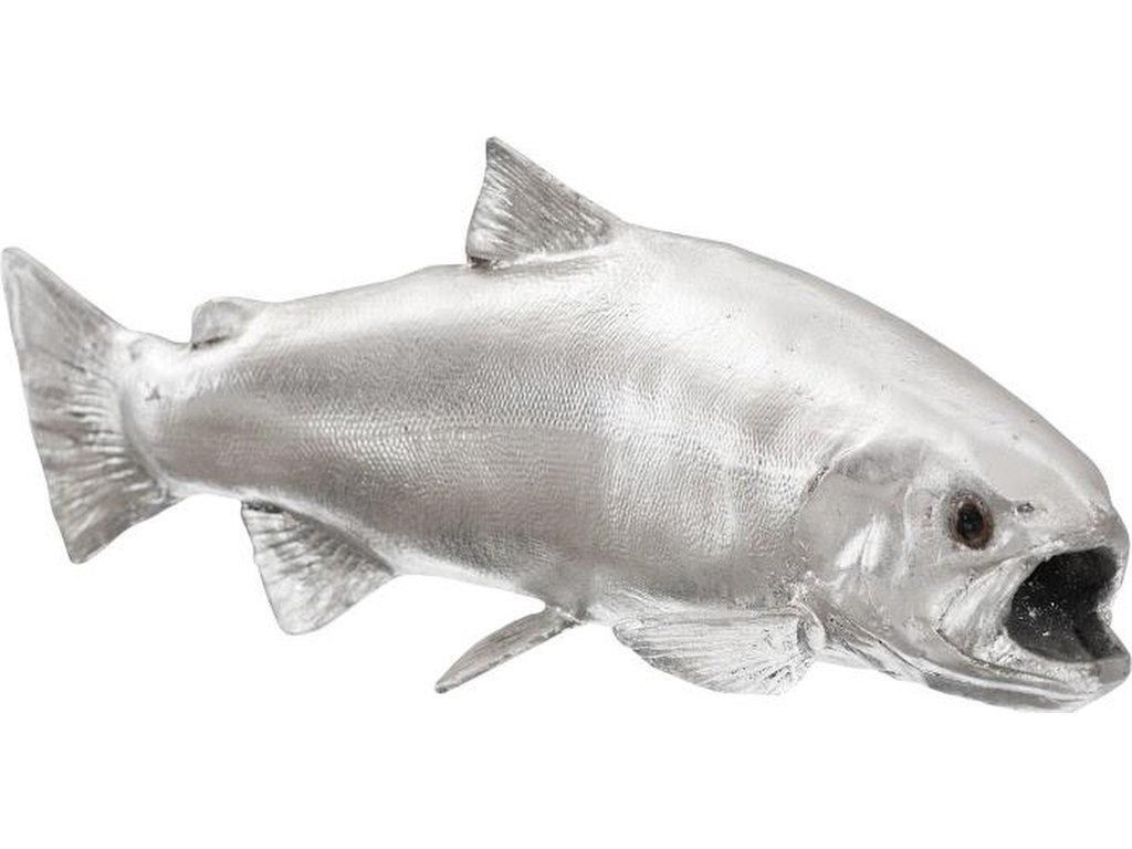 Rainbow Trout Fish, Resin, Silver Leaf - image 1
