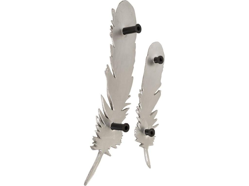 Feathers Wall Art, Small, Silver Leaf, Set of 2 - image 3