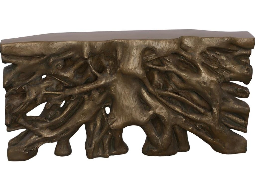 Square Root Console Table, Resin, Antique Bronze Finish - main image