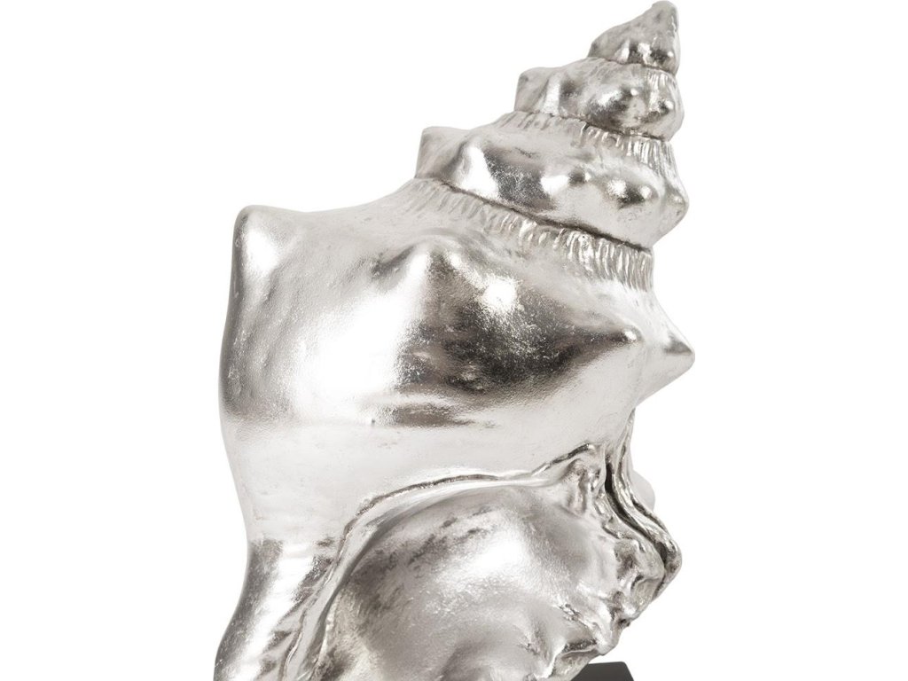Conch Table Sculpture, Silver Leaf - image 2