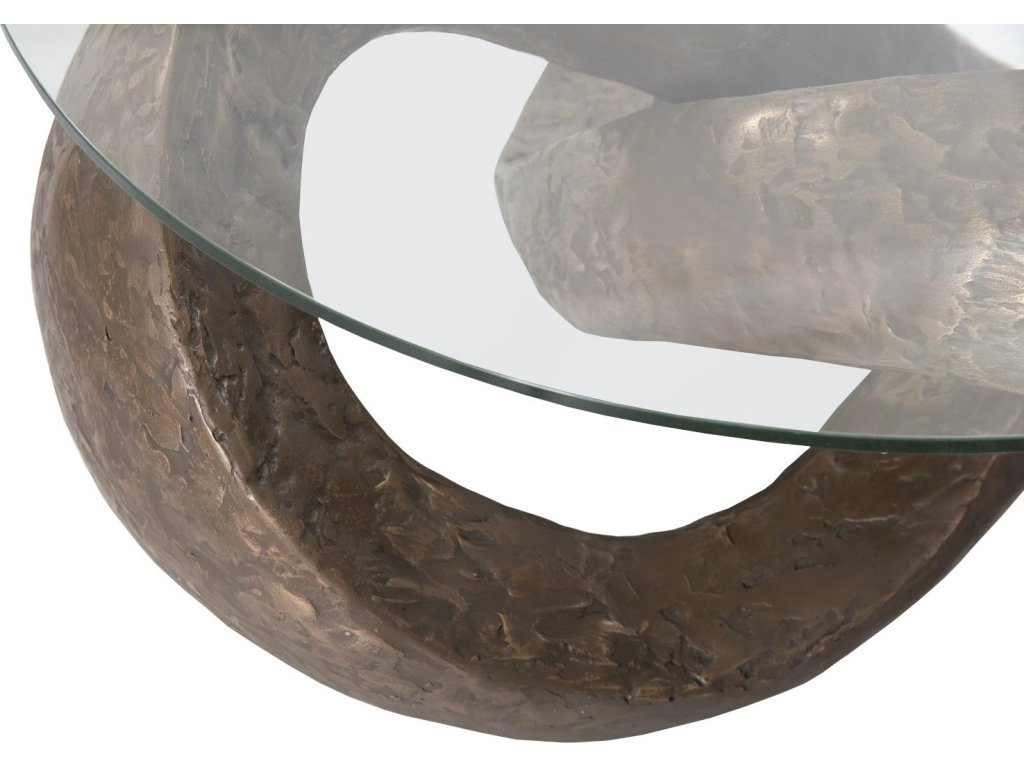 Trifoil Coffee Table, Bronze w/ Glass - image 3