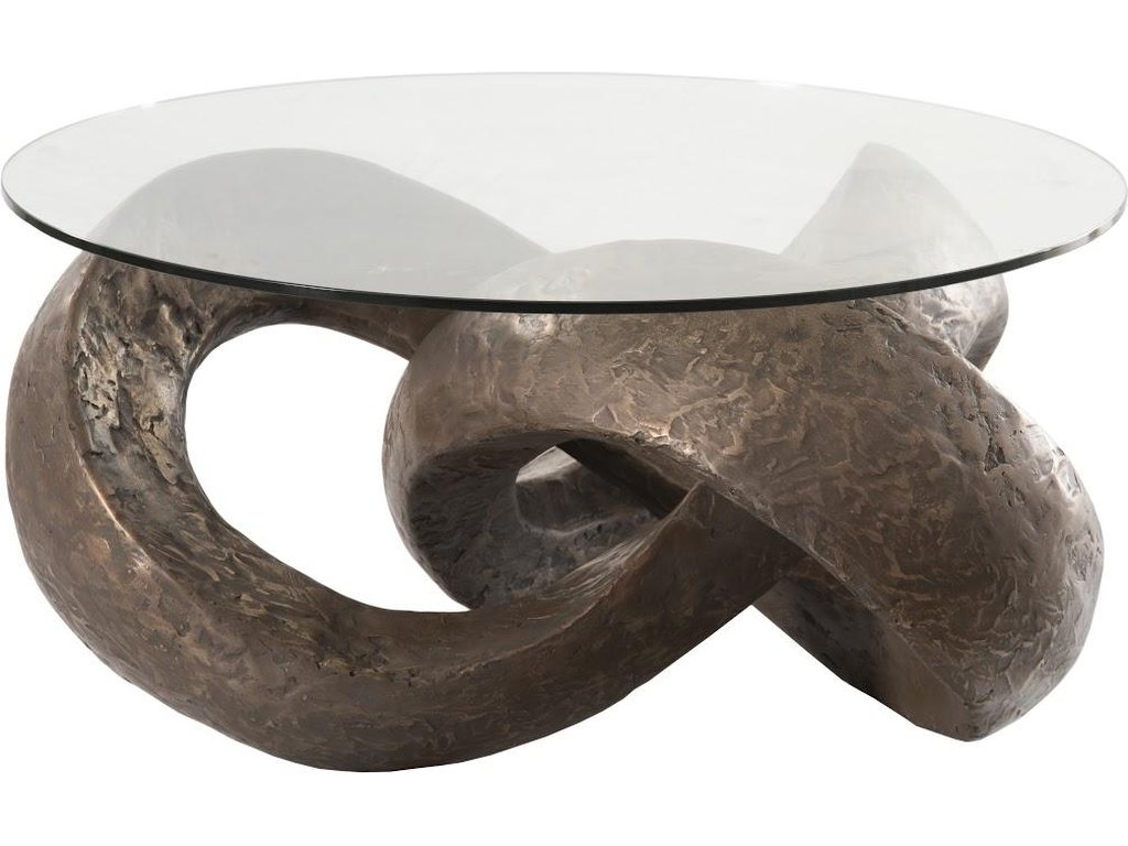 Trifoil Coffee Table, Bronze w/ Glass - main image