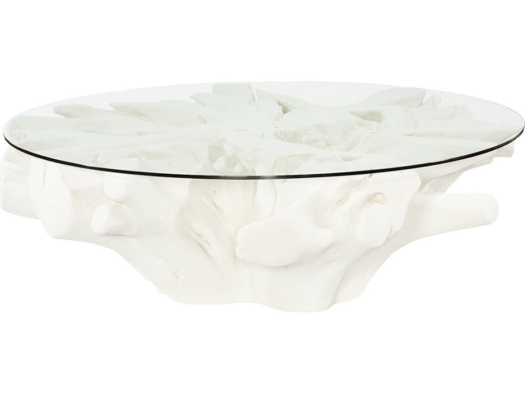 Sono Cast Root Coffee Table, With Glass, Roman Stone - main image