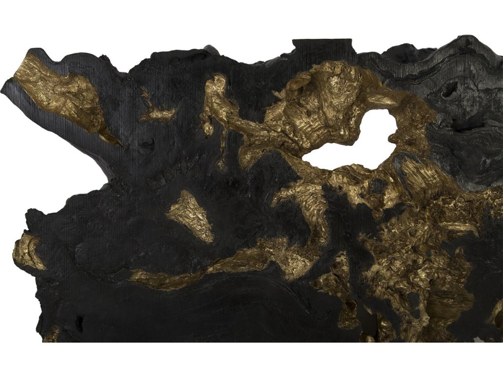 Burled Root Wall Art, Large, Black and Gold Leaf - image 2