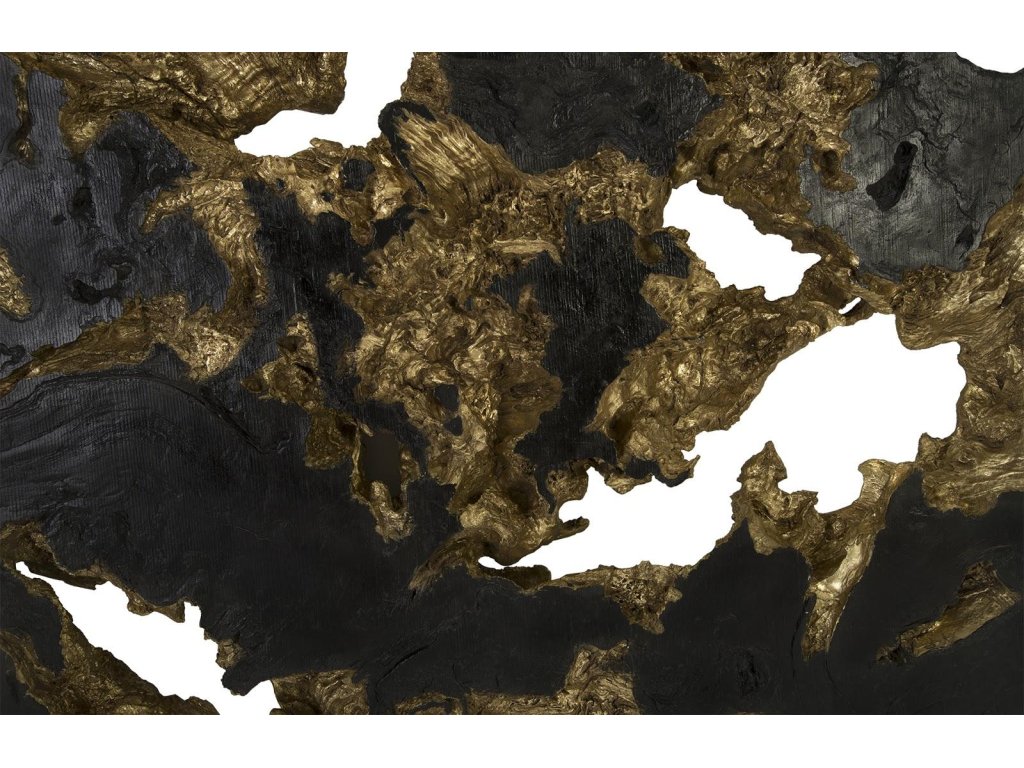 Burled Root Wall Art, Large, Black and Gold Leaf - image 3