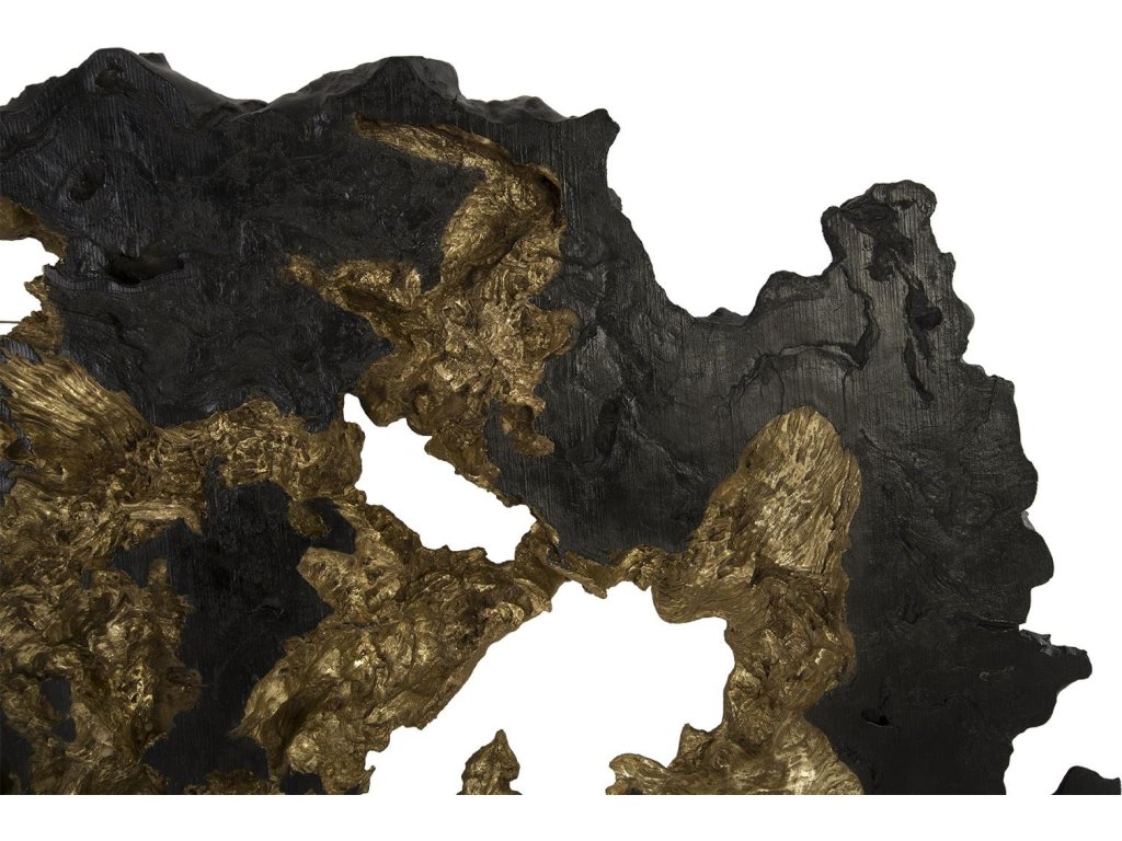 Burled Root Wall Art, Large, Black and Gold Leaf - image 4