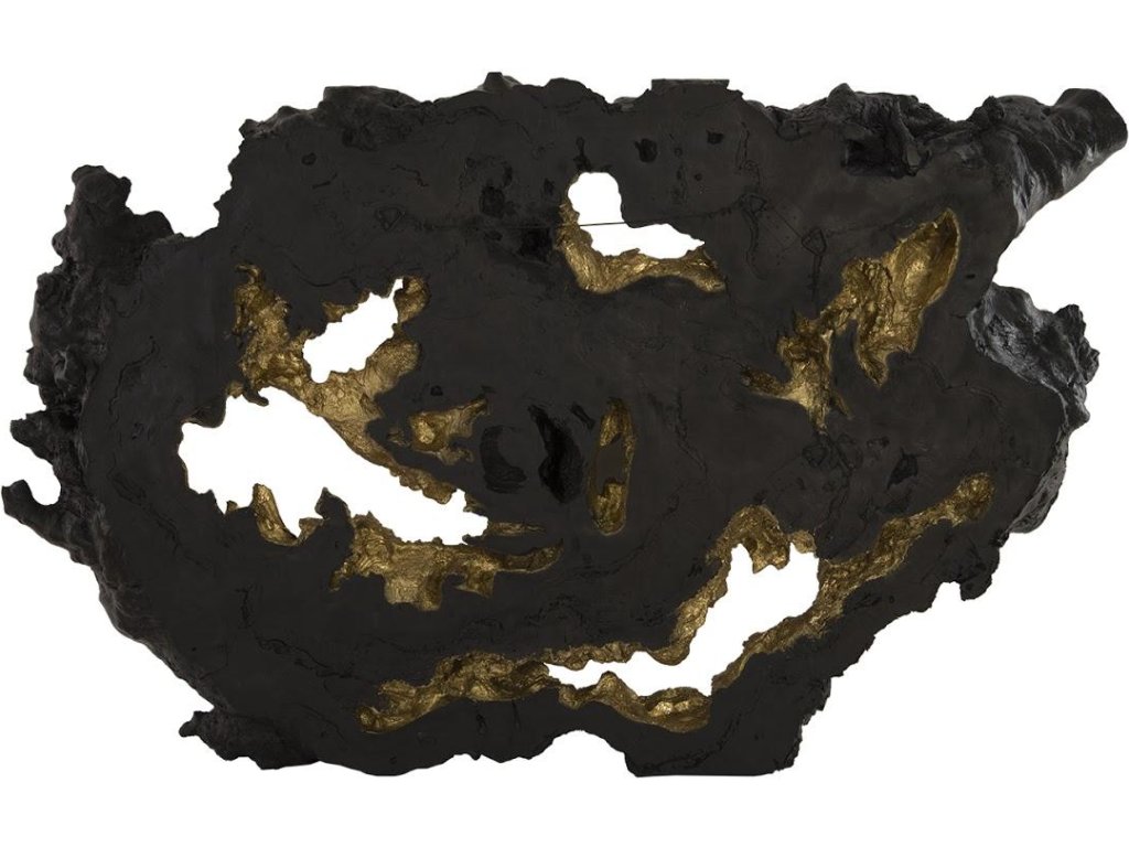 Burled Root Wall Art, Large, Black and Gold Leaf - image 7