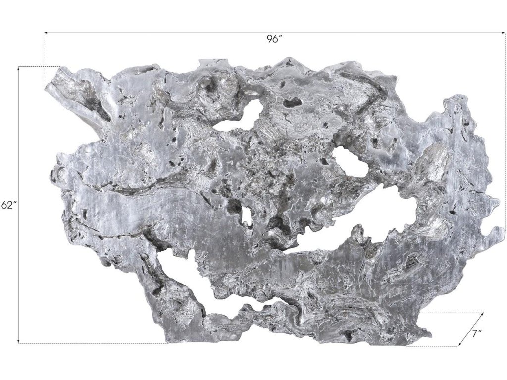 Burled Root Wall Art, Large, Silver Leaf - image 4