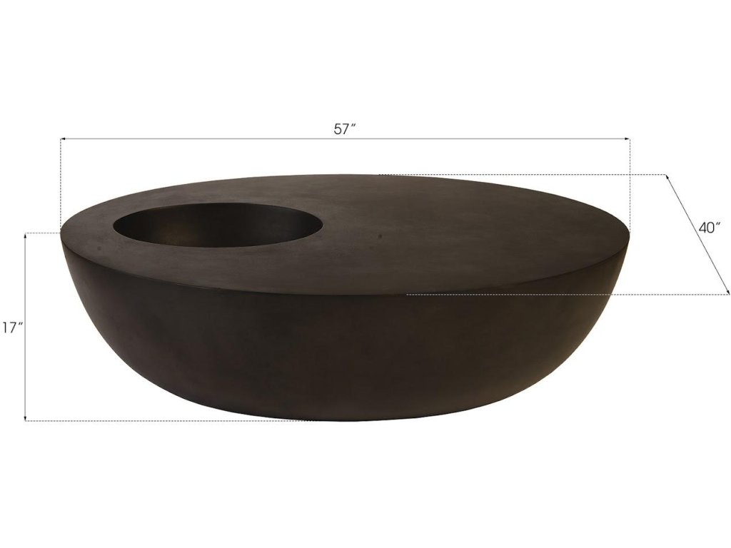 Indent Coffee Table, Oval, Black - image 2