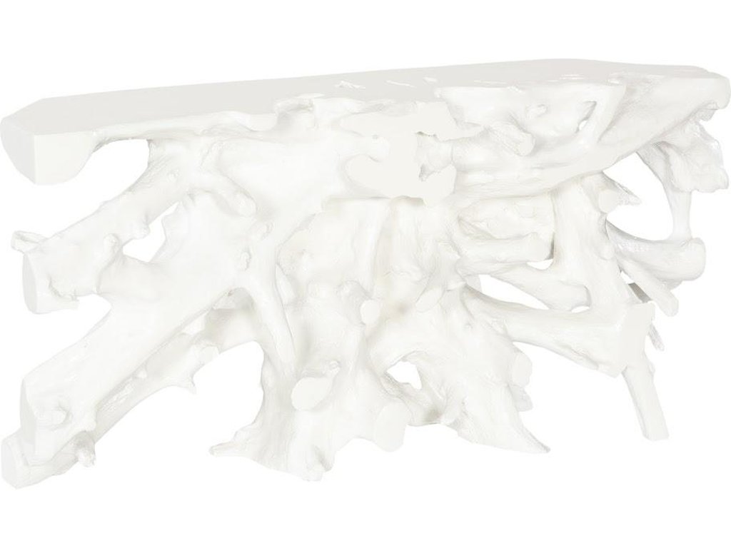Beau Cast Root Console Table, Gel Coat White - main image