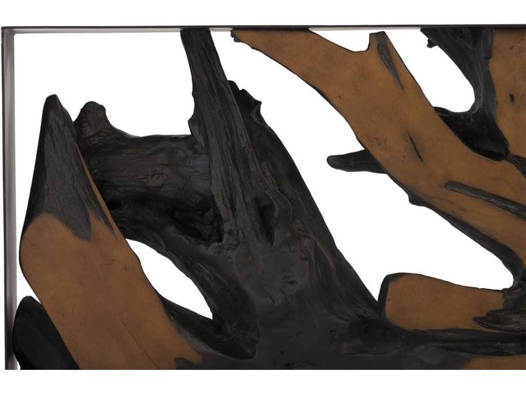 Cast Root Metal Framed Console Table, Resin, Brown - image 1