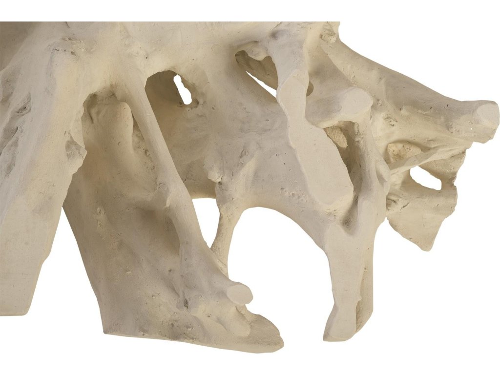 Cast Root Coffee Table, White Stone, With Glass - image 1