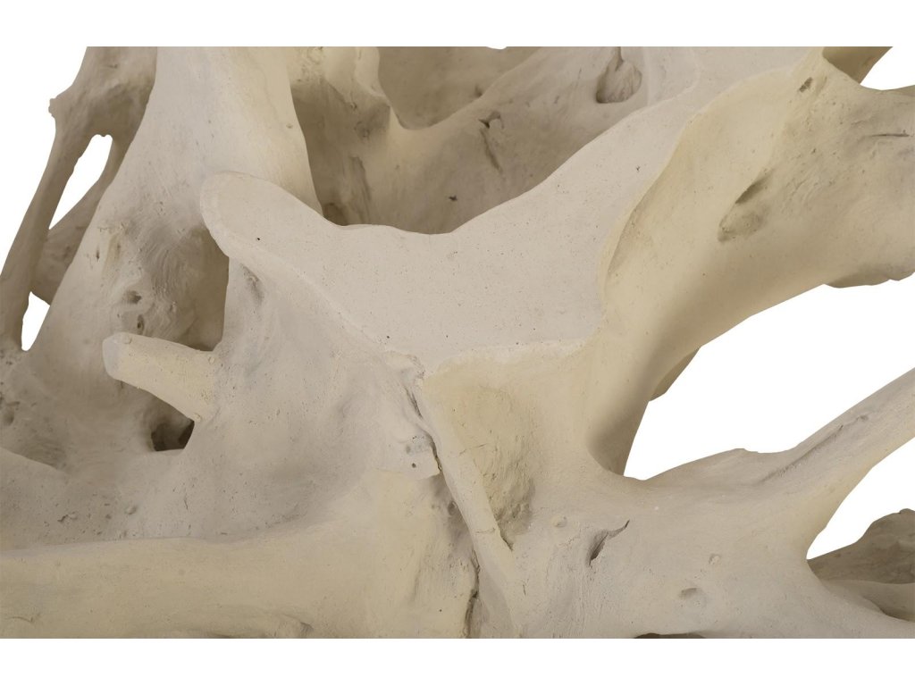 Cast Root Coffee Table, White Stone, With Glass - image 2