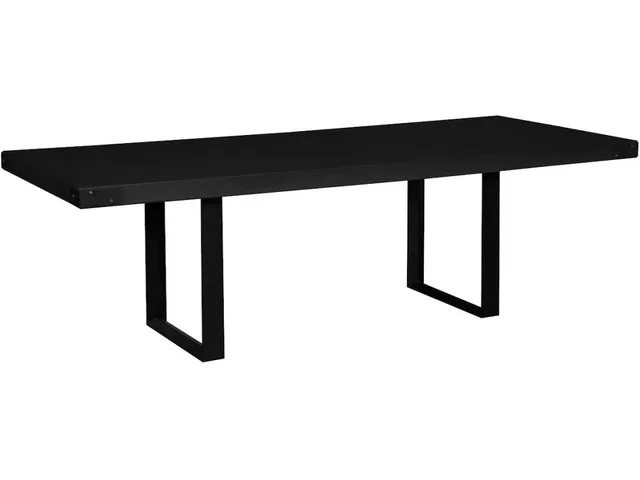 Industrial Concrete Dining Table, Black U Legs