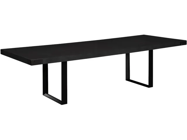 Industrial Concrete Dining Table, Black U Legs