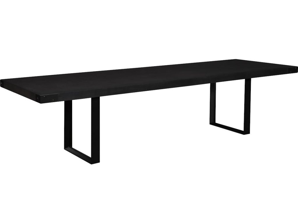Industrial Concrete Dining Table, Black U Legs - main image