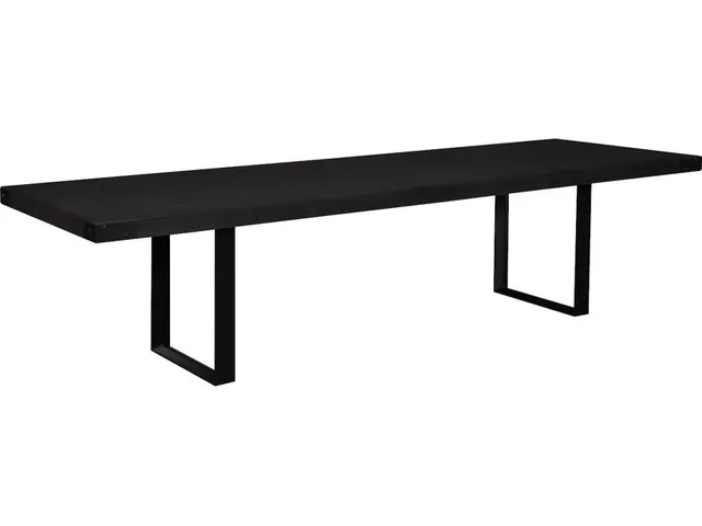 Industrial Concrete Dining Table, Black U Legs