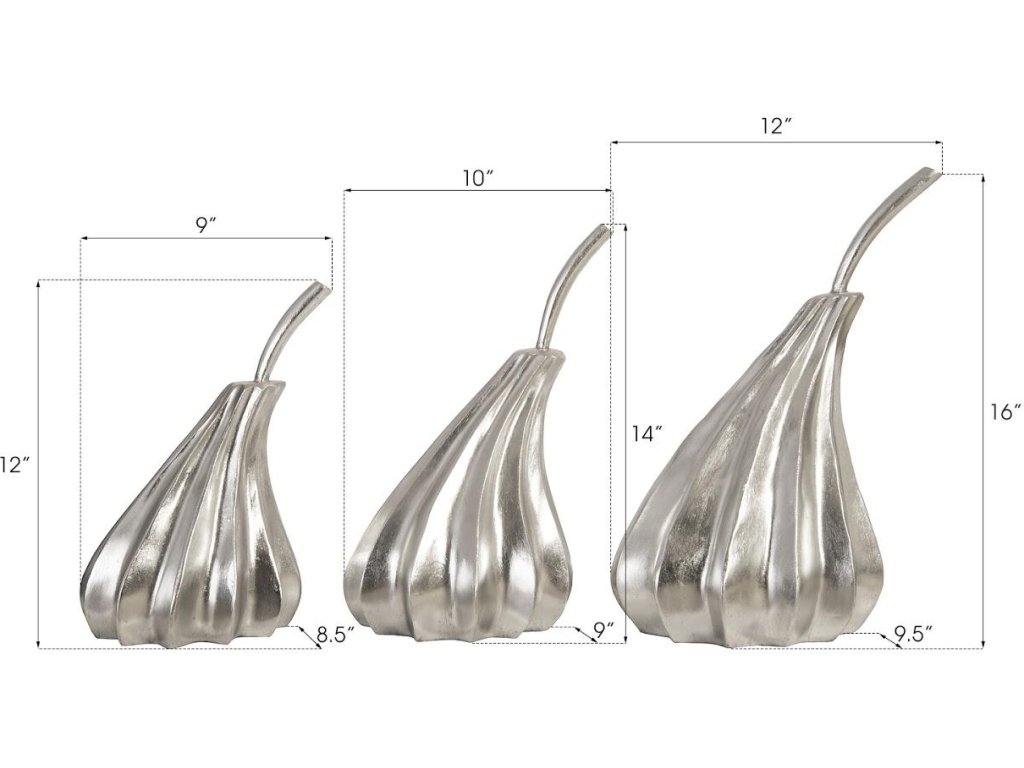 Hand Dipped Pears Set of 3, Silver Leaf - image 2