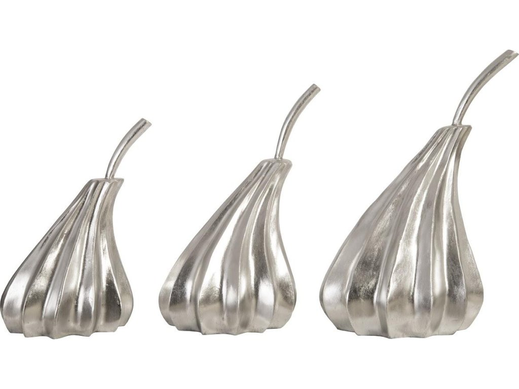 Hand Dipped Pears Set of 3, Silver Leaf - main image