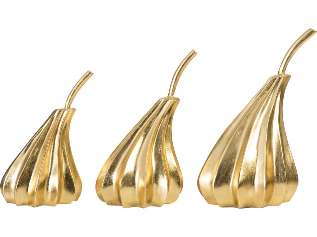 Hand Dipped Pears Set of 3, Gold Leaf - main image